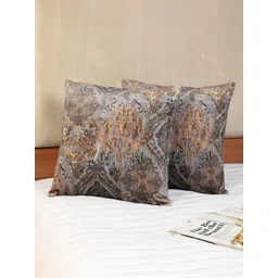 Decoghar Brown & Grey Abstract Printed Square Cushion Covers-picture-21