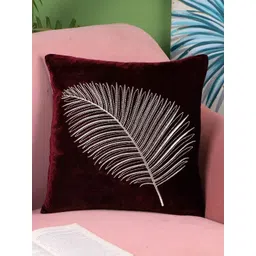 Decoghar Maroon & Silver Toned Square Cushion Covers-picture-19