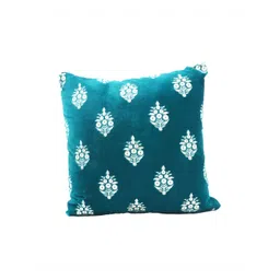 Decoghar Turquoise Blue & White 2 Pieces Ethnic Printed Square Cushion Covers-picture-11