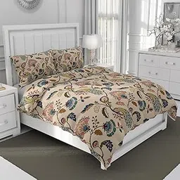 DECOMIZER Super Soft Glace Cotton King Size Double Bed Ac Comforter || Blanket Duvet For All Seasons/Weathers - Pack Of 1 Beige Anokhi, 300 Tc, Count-image-30