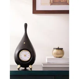 Decor de Maison Black & White Printed Round Contemporary Metal Table Clock-picture-35