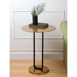 Decor de Maison Brown & Black Metal Round Bedside Table-picture-32