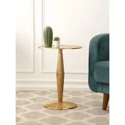 Decor de Maison Brown Textured Round Bedside Table-picture-36