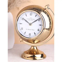 Decor de Maison Gold-Toned Contemporary Round Shaped Table Clock-picture-18