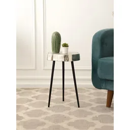 Decor de Maison Grey & Black Metal Round Bedside Table-picture-29