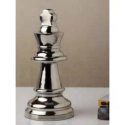 Decor de Maison Silver Toned Chess King Nickel Oversize Showpiece-picture-7