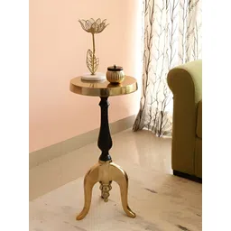 Decor de Maison Yellow & Black Metal Round Bedside Table-picture-16