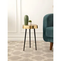 Decor de Maison Yellow & Black Metal Round Bedside Table-picture-18