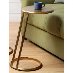 Decor de Maison Yellow Metal Round Slanted Bedside Table-picture-17