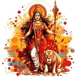 Decor Kraft Durga Maa Wall Sticker & Decal Vinyl Sticker 50 cm x 46 cm,Multicolour-picture-17