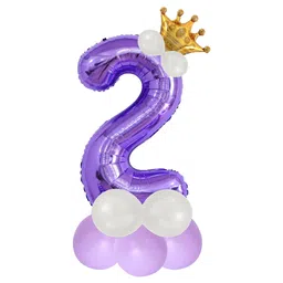 decor mantra Décor Mantra 32 Inch Number Foil Balloon 2 For birthday Decorations Items Kit Set-Purple Color-Pack of 14-picture-22