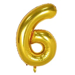 Decor Mantra Number 6 foil balloon 32 inch for birthday decoration items - Gold - Pack of 1-picture-13
