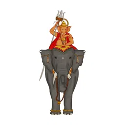 Decor Villa Multicolor Ganeshji With Elephant Wall Sticker-picture-36