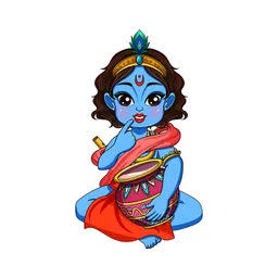 Decor Villa Multicolor Little Krishna Wall Sticker-picture-15