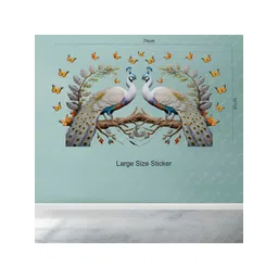 Decor Villa Multicolor Peacock with Butterfly Wall Sticker-image-37
