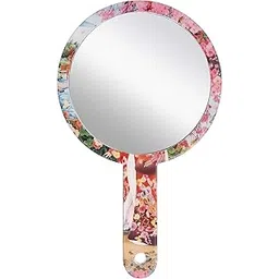 Decorative Hand Mirror 7 x 10.75 Inch, UV Printed Makeup Mirror for Women, Portable Traditional Fancy Mirror - Medium Size-picture-46