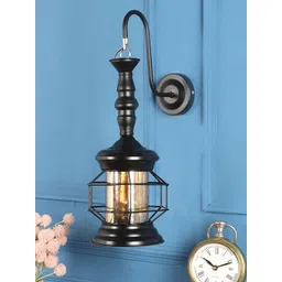 decorativeray Gold-Toned & Black Abstract Shaped Iron Wall Lamp-picture-29