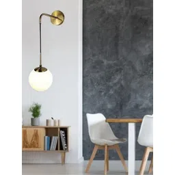 decorativeray Gold-Toned & White Abstract Shaped Glass Wall Lamp-picture-22