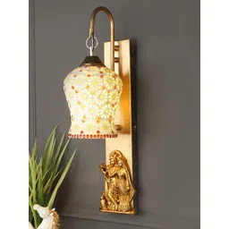 decorativeray Gold-Toned & White Abstract Shaped Iron Wall Lamp-picture-28