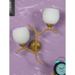 decorativeray Gold-Toned & White Abstract Shaped Metal Wall Lamp-picture-31