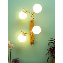 decorativeray Gold-Toned & White Abstract Shaped Metal Wall Lamp-picture-29
