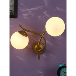 decorativeray Gold-Toned & White Abstract Shaped Metal Wall Lamp-picture-40