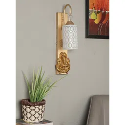 decorativeray Gold Toned & White Cylindrical Metal Wall Lamp-picture-18