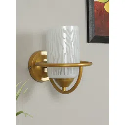 decorativeray Gold Toned & White Cylindrical Metal Wall Lamp-picture-19