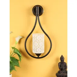 decorativeray Gold-Toned & White Printed Abstract Shaped Iron Wall Lamp-picture-35