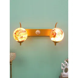 decorativeray Gold-Toned & White Printed Abstract Shaped Metal Wall Lamp-picture-32