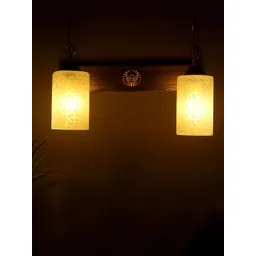 decorativeray Gold-Toned & White Printed Abstract Shaped Metal Wall Lamp-picture-36