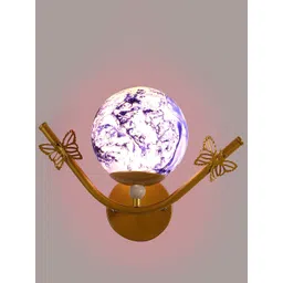 decorativeray Gold-Toned & White Printed Abstract Shaped Metal Wall Lamp-picture-37