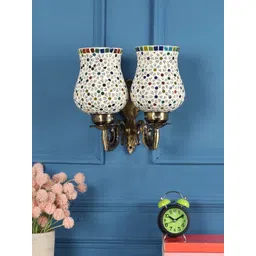 decorativeray Gold-Toned & White Textured Bell Shaped Aluminium Wall Lamp-picture-10