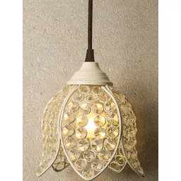 Decorcity White Lotus Shaped Crystal Ceiling Light-picture-14