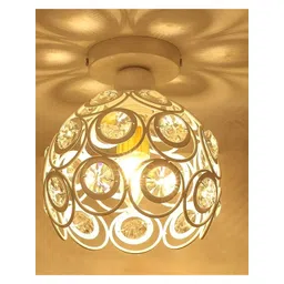 Decorcity White Mini Chandelier Lamp Crystal Semi-Flush Mount Corridor Ceiling Lamp-picture-42