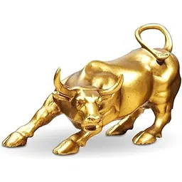 decortwist DecorTwist® Wall Street Golden Bull Statue (3.3 Inch, 317 gram) | Resin Bull Sculpture Decorative Showpiece Animal Figurines for Home Decor, Tabletop, Offices, Christmas, Gifting Item-picture-3