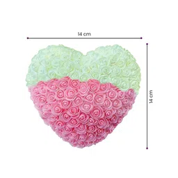 DecorTwist Pink & Green Heart-Shaped Rose Foam Flower Valentine's Day Gift Set image 5