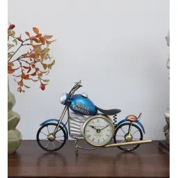decorum Bike 3'' Blue Iron Table Clock image 1