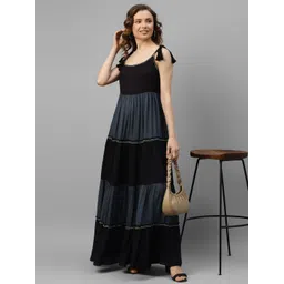 DEEBACO Colourblocked Tiered Maxi Dress-picture-11