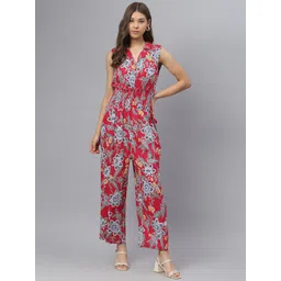 DEEBACO Red & Blue Printed Culotte Jumpsuit-picture-22