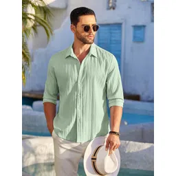 Deelmo Men Graphic Printed Mandarin Collar Cotton Casual Shirt-picture-30