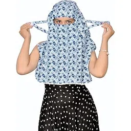 DEEPNYRA - LIVING STYLE Women's Sun Protection Anti Pollution Safety Fashion Scarf cum Mask For Women and Girls Head Face Cover-picture-32