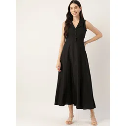 Deewa Black Georgette A-Line Maxi Dress-picture-21