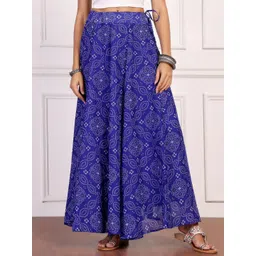 Deewa Women Floral Printed Flared Maxi Skirt-picture-14