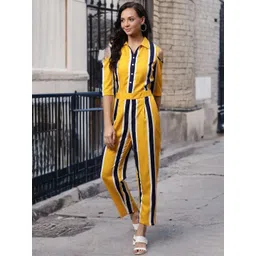 Deewa Women Striped Cold-Shoulder Basic Jumpsuit-picture-20