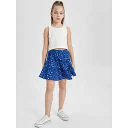 DeFacto Girls Floral Printed Flared Above Knee Skirts-picture-33