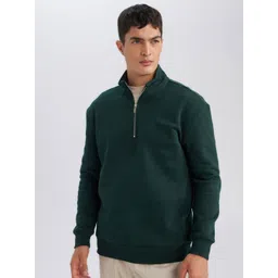 DeFacto Men Cotton Half Zipper Pullover-image-5