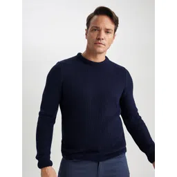 DeFacto Round Neck Acrylic Ribbed Pullover-picture-19