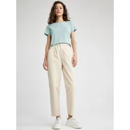 DeFacto Women Mid Rise Plain Pure Cotton Trousers-picture-39