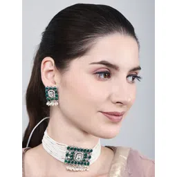 DEGHLAM Stone-Studded & Beaded Necklace & Earrings-picture-11